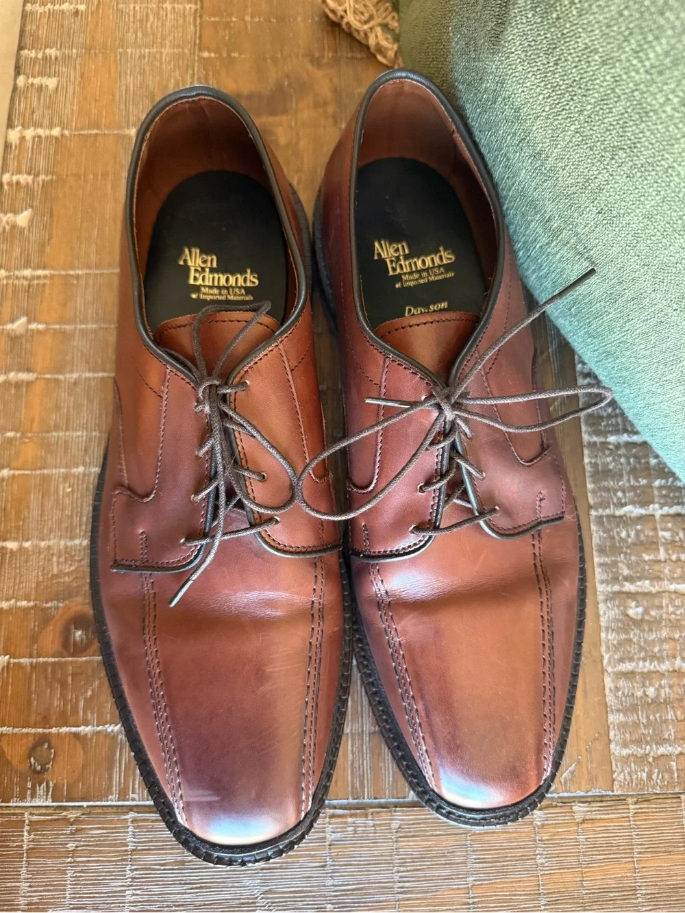 Allen Edmonds Dawson Brown Leather Bicycle Toe Dress Shoes Men's Size 9D